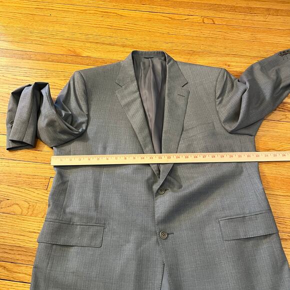ENZO Sport Coat Mens 44 Striped Two Button Double Vented Blazer Gray - Picture 9 of 12